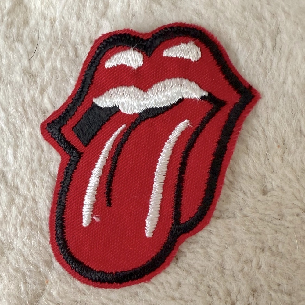 Rolling Stones Vintage 1970's Patch Tongue Approx 3" Embroidered Iron On Sew EUC